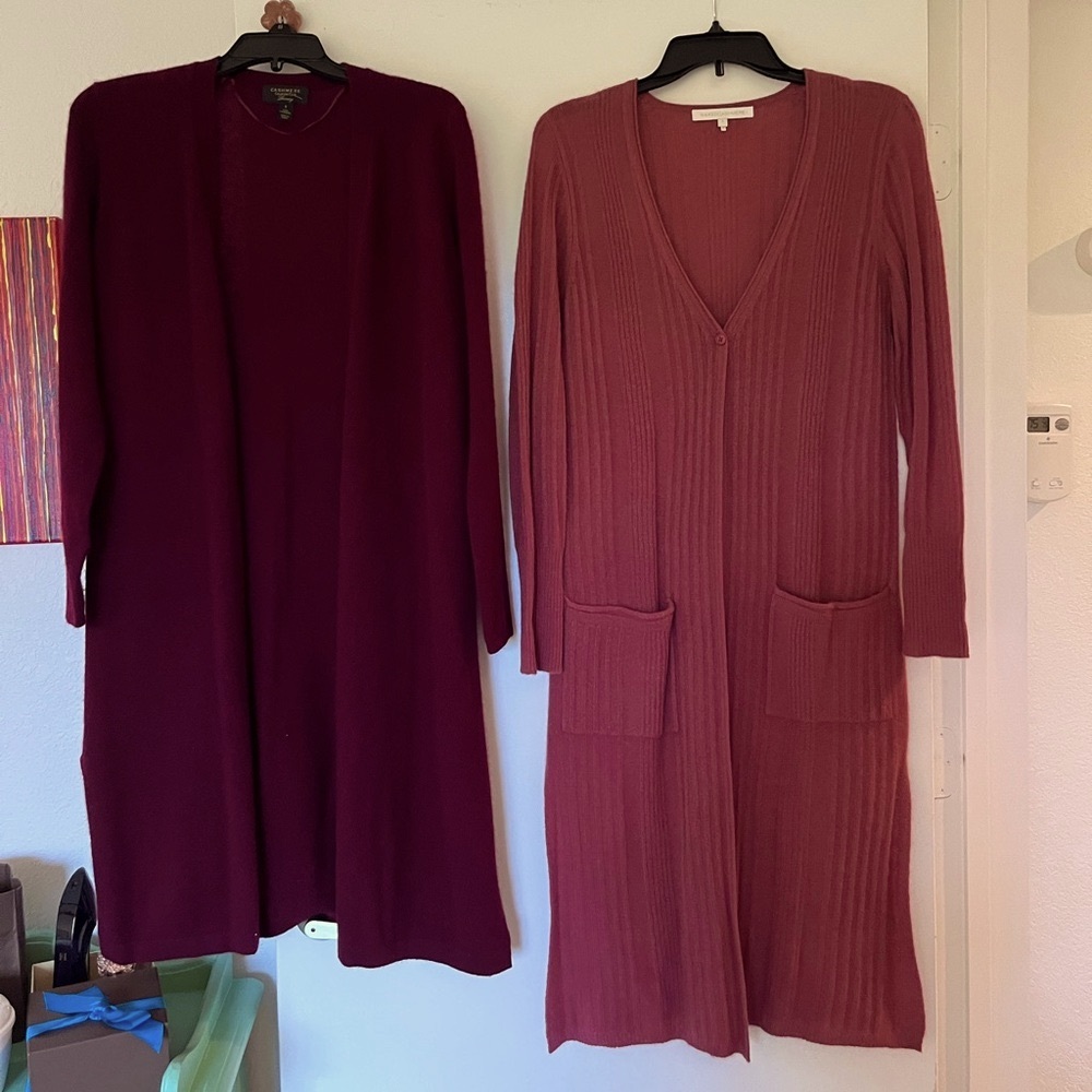 Cashmere Duster - Saks Fifth Ave. “Naked Cashmere”Duster Single Ply - Picture 3 of 4